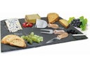 Nerthus Käse-Set mit Schieferplatte Schwarz/Silber/Braun