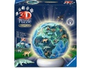 Ravensburger 3D Puzzle-Ball Nachtlicht Erde mit Tiermotiven