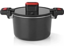 GOURMETmaxx Kochtopf GOURMETmaxx, Aluminiumguss, Schwarz / Rot, 5.8 l