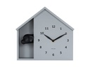 KARLSSON Wanduhr Wall clock Peeking Doggy Mouse Grey