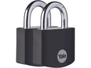 Yale Vorhängeschloss YE3B 38/19 2er-set Schwarz Aluminium/Stahl