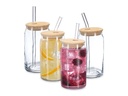 relaxdays Trinkglas 4er Set, Transparent, Natur, 450 ml