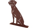 Esschert Design Dekofigur Hund sitzend Baustahl Rostoptik 40 x 10 x 56 cm