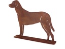 Esschert Design Dekofigur Hund stehend Baustahl Rostoptik 58 x 10 x 45 cm