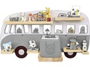 relaxdays Toniebox-Regal Bus, MDF / Holz, Grau / Hellbraun