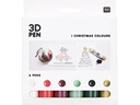 Rico Design Bastelfarbe 3D Pen Weihnachten 6 x 27 ml
