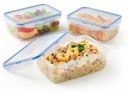 GOURMETmaxx Vorratsdose Click-it 1.0 l, Transparent / Blau, 3 er-Set