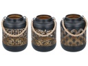 Arti Casa Windlicht 17 cm, Schwarz/Gold, assortiert
