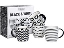 Könitz Kaffeebecher Black & White 300 ml, 1 Stück, Schwarz/Weiss