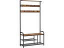 VASAGLE Garderobe mit Schuhregal 85 cm x 180.5 cm, Braun