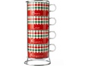 Bialetti Cappuccinotasse Italia Damier, 160 ml, 4 Tassen