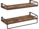 VASAGLE Wandregal 2er-Set Braun