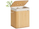Songmics Bambus-Wäschekorb 120 l, Bambus