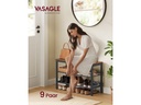 VASAGLE Schuhregal mit drei Ablagen 75 x 50 cm, Schwarz/Braun