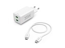 Hama Ladegerät Mini, 2x USB-C, PD/QC, 35W, 1 m, weiss