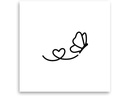minink Tattoo Schmetterling mit Herz Grösse: S (2.4 cm x 1.6 cm)