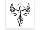 minink Tattoo Abstrakter Phönix Grösse: S (3.5 cm x 4.2 cm)