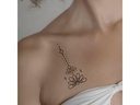 minink Tattoo Mandala mit Lotusblumen Grösse: L (4.4 cm x 10.1 cm)