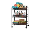 relaxdays Rollwagen mit 3 Ebenen 62,5 x 43,5 x 26 cm