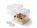 relaxdays Transparente Tortenbox Schleife 2 Stück