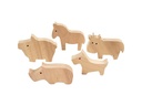 Creativ Company Holzartikel Bauernhof 4.5-8.7 x 2 cm, 10 Stück