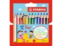 STABILO Trio dick kurz Dreickant-Farbstift, 12er Etui