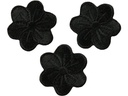 Mono-Quick Applikation Blumen, schwarz 3St. | Mono-Quick 3 Stück
