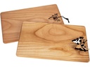 creanorm Schneidebrett Kirsche geölt 30 x 18 x 1.5 cm, Geweih Motiv
