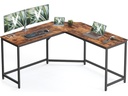 VASAGLE Tisch L-förmig Vintagebraun 140 x 140 cm