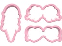 BackshopSchweiz Guetzli-Ausstecher-Set Eis & Sonnenbrillen Set Rosa 9 cm