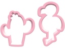 BackshopSchweiz Guetzli-Ausstecher-Set Flamingo & Kaktus Bio-Kunststoff Rosa
