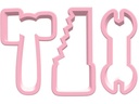 BackshopSchweiz Guetzli-Ausstecher-Set Werkzeuge Bio-Kunststoff Rosa 9 cm