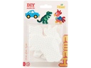Hama Bügelperlen Platten Auto/Dinosaurier/Papagei Weiss