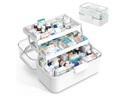 relaxdays Aufklappbare Medizinbox aus Kunststoff Weiss