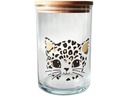 Wunderle Vorratsglas Katze Leoprint 880 ml, mit Holzdeckel