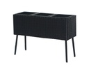 COCON Pflanzentopf 78 x 58 x H26/54 cm, 3 x 1.17 L Schwarz