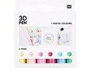 Rico Design Bastelfarbe 3D Pen Pastel 6 x 27 ml