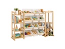 relaxdays Spielregal Kiefernholz Natur Weiss