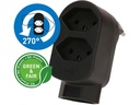 Max Hauri Mehrfachstecker ADAPT 2+1x Typ 13 schwarz drehbar Green+Fair