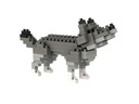 BRIXIES Bausteinmodell Wolf dunkelgrau aus 120 Bausteinen