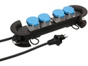 Max Hauri Steckdosenleiste Construct Line 4x Typ 13 schwarz/blau 10m
