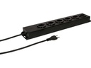 Max Hauri Steckdosenleiste Power Line 6x Typ 13 schwarz/schwarz 3.0m