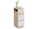 VASAGLE Nachttisch 25 x 62 cm, Weiss/Beige