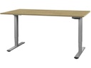 Contini höhenverstellbarer Bürotisch 1.4 x 0.8 m, Eiche/Dunkelgrau