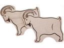 creanorm Schneidebrett FSC Ahorn in Steinbock Form, 25 x 18 x 1.2 cm