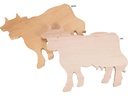 creanorm Schneidebrett Buche 35.5 x 27.5 x 2 cm, in Kuh Form, Roh