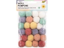 Folia Woll-Pompons PASTELL Woll-Pompons Pastell 24 Stück 3 cm