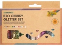 Folia BIO Glitter-Set FLOCKEN Bio, Chunky, 11-teilig, Mehrfarbig