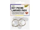 Folia DIY Phone Lanyard Pads transparent silberfarben, 2 Stück