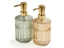 relaxdays Seifenspender Seifenspender 400 ml, Grün/Gold/Weiss
